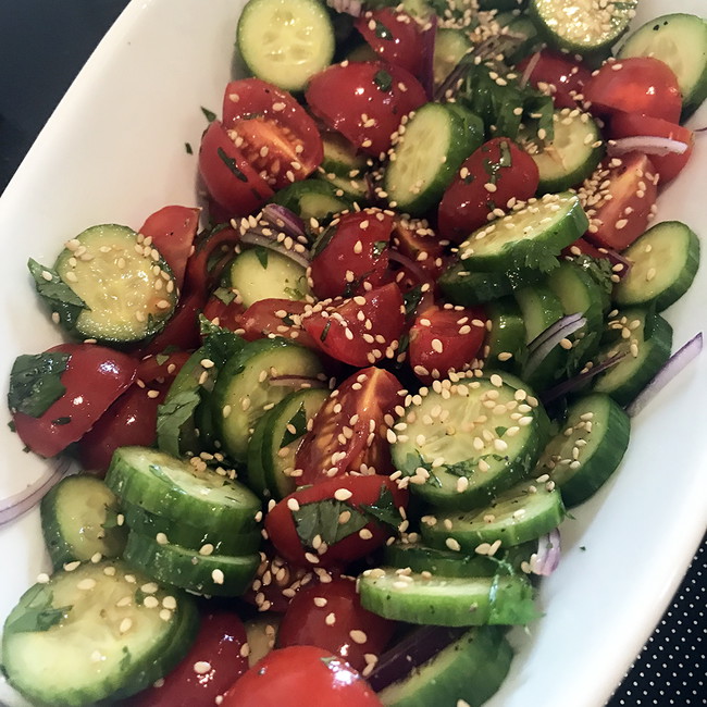 Image of Asian Inspired Cucumber and Tomato Salad