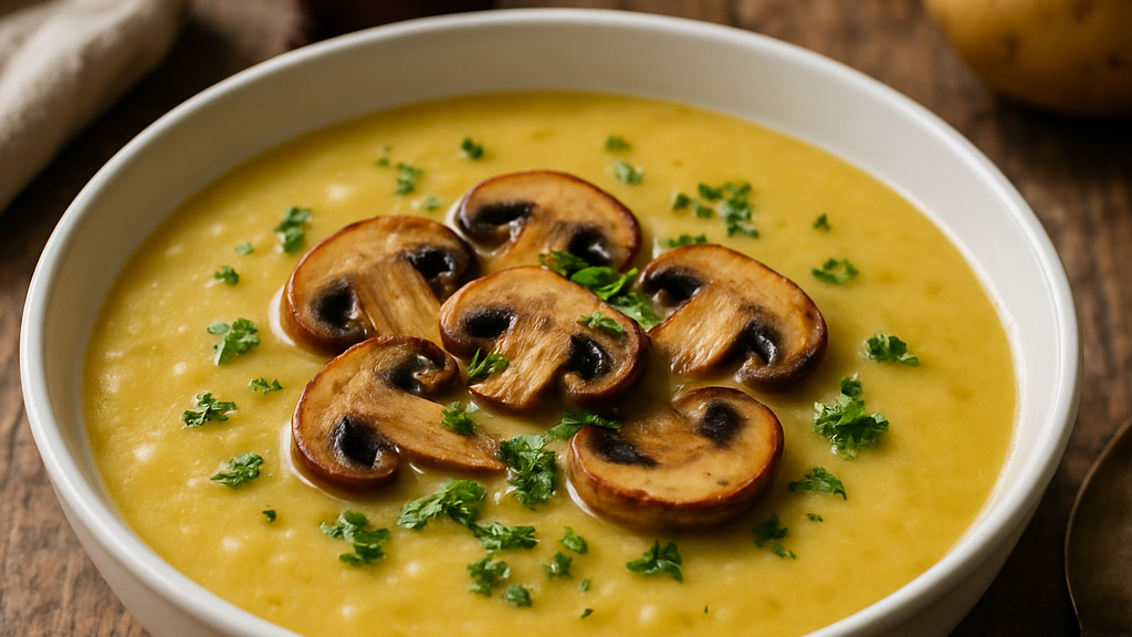 Image of Kartoffelsuppe mit Champignons (30 Min) | Cremig