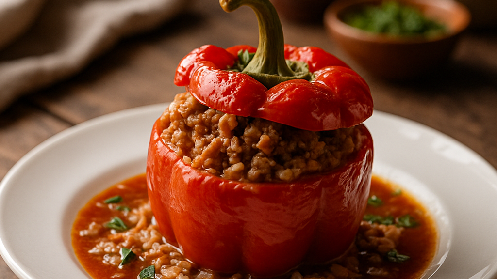 Image of Gefüllte Paprika (45 Min) | Herzhaftes Rezept