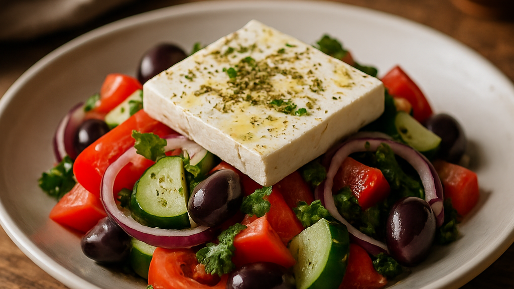 Image of Griechischer Salat (15 Min) | Frischer Genuss
