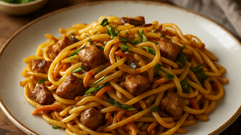 Image of Gebratene Nudeln (25 Min) | Würziges Rezept