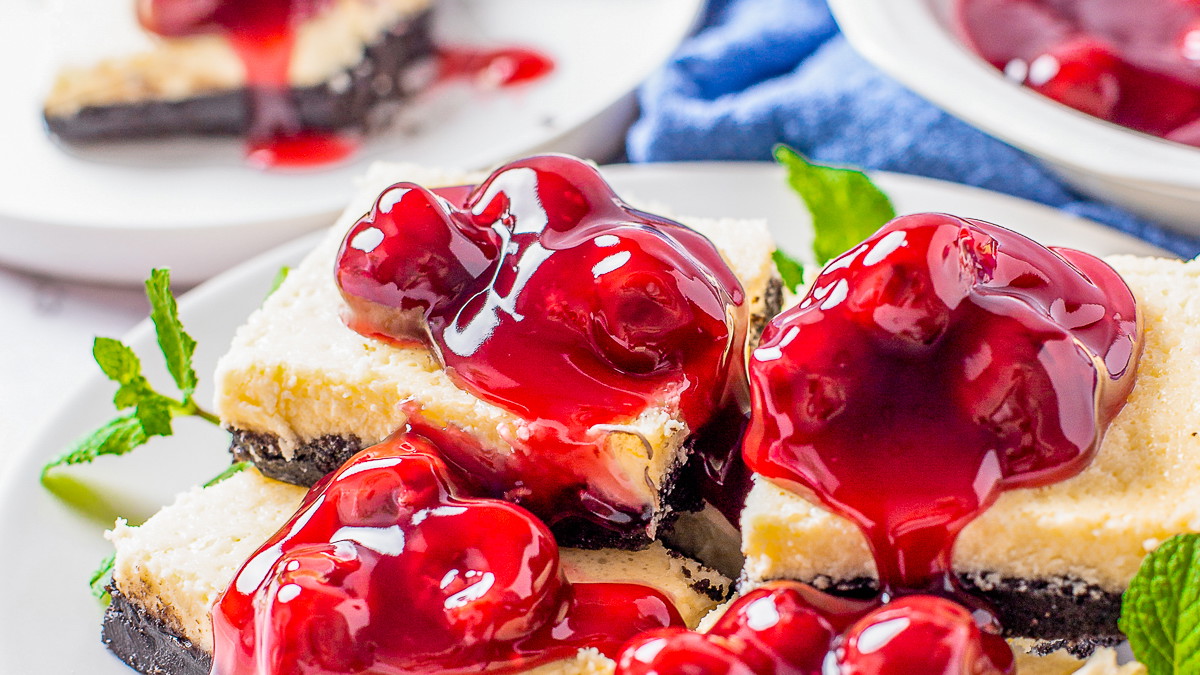 Cherry Bomb Extract Glazed Cherry Cheesecake Bars