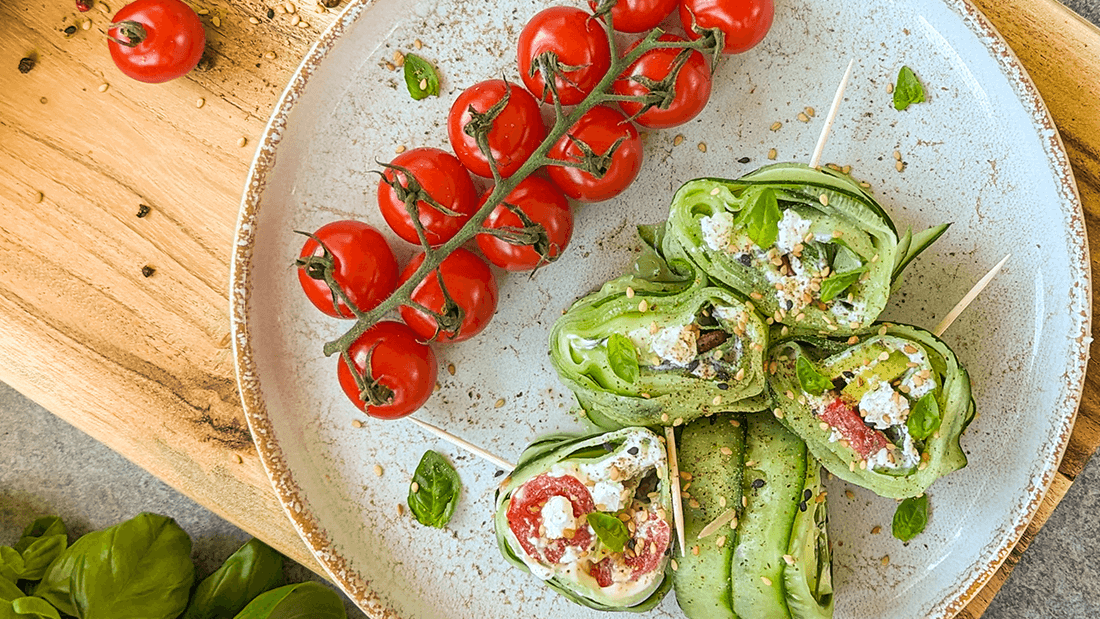 Image of Avocado and Tofu Cucumber Rolls with Caesar Dressing Recipe