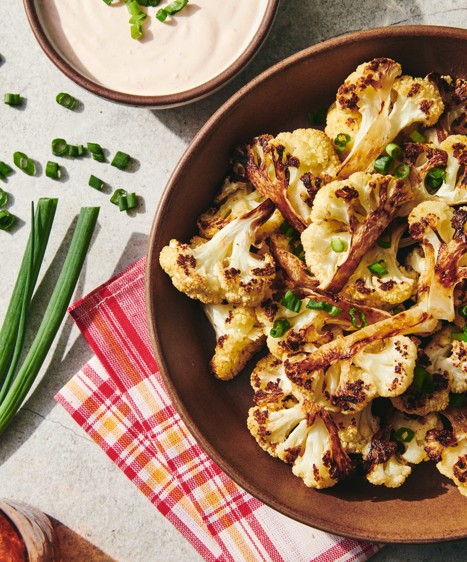 Cauliflower Wings with Buffalo Yogurt Dip