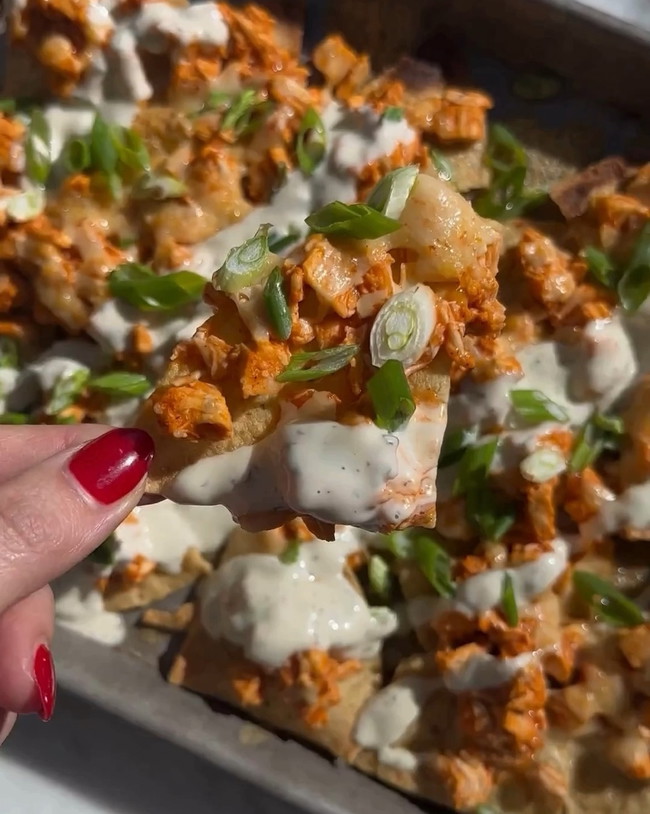 Image of Buffalo Chicken Nachos with Classic Ranch