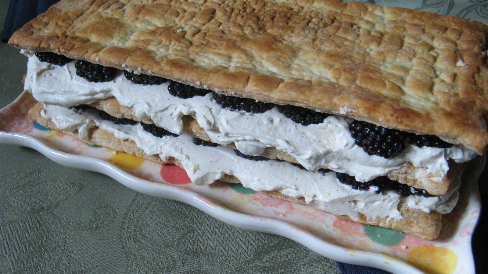 Velvety Blackberry Extract Mille-Feuille – Elegant Pastry with Berry Essence