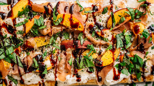 Image of Peach Burrata Flatbread