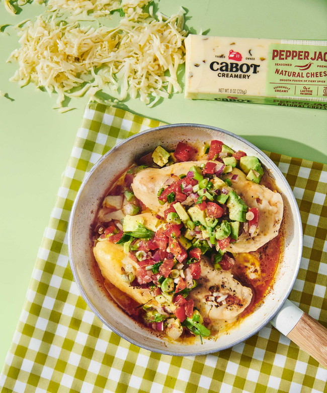 Image of Skillet Pepper Jack Chicken with Avocado Salsa 