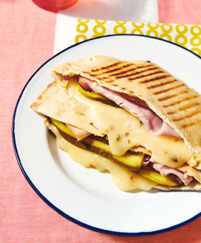 Image of Stuffed Ham, Pickle & Cheese Grilled Pitas