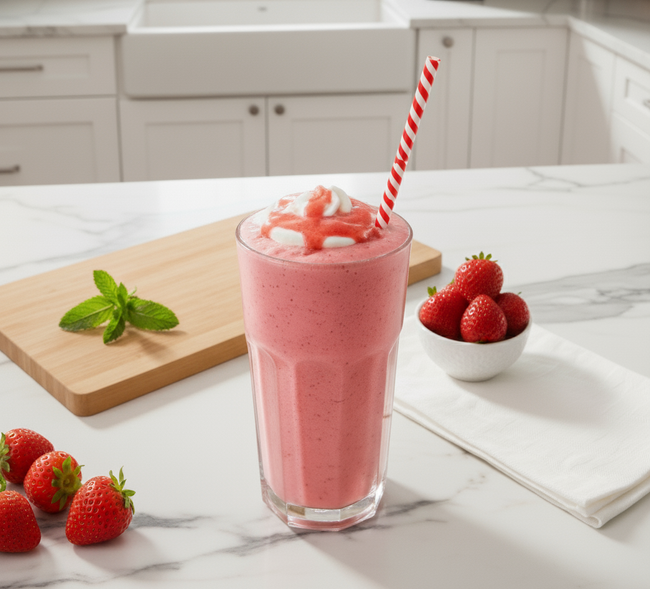 strawberry smoothie using skim milk powder