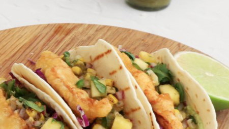 Image of FISH TACOS WITH PINEAPPLE SALSA