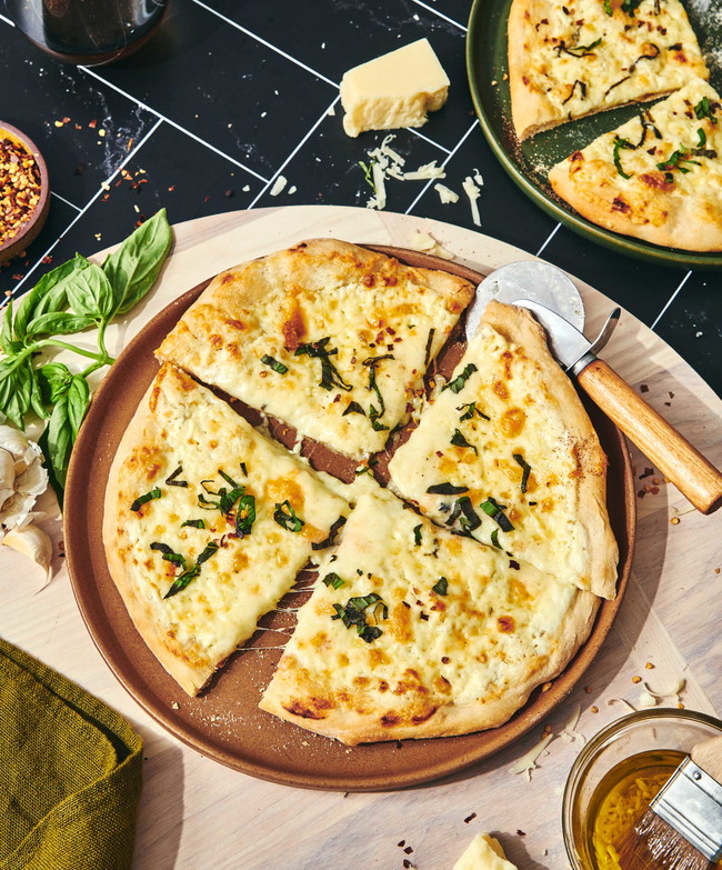 Image of White Pizza with Basil & Monterey Jack