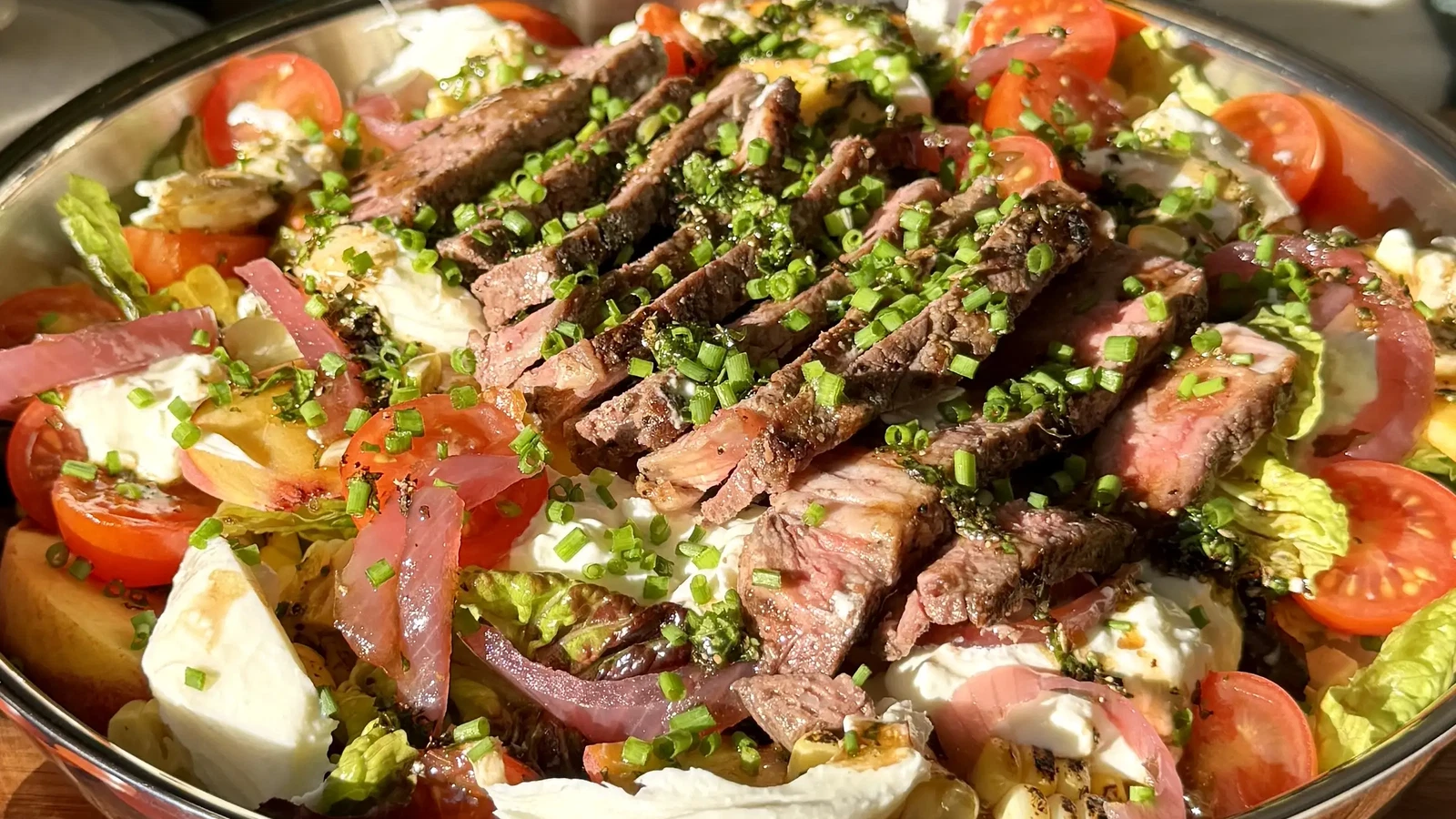 Image of Peach & Balsamic Steak Little Gem Salad