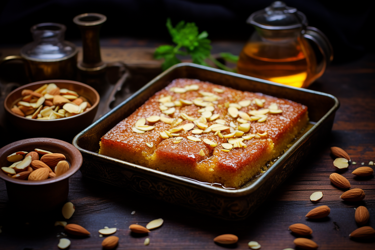 Besboosah (Semolina Cake) – Classic & Cream-Filled Versions