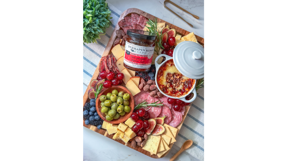 Image of Spicy & Savory Charcuterie Board with Hot Pepper Bacon Jam