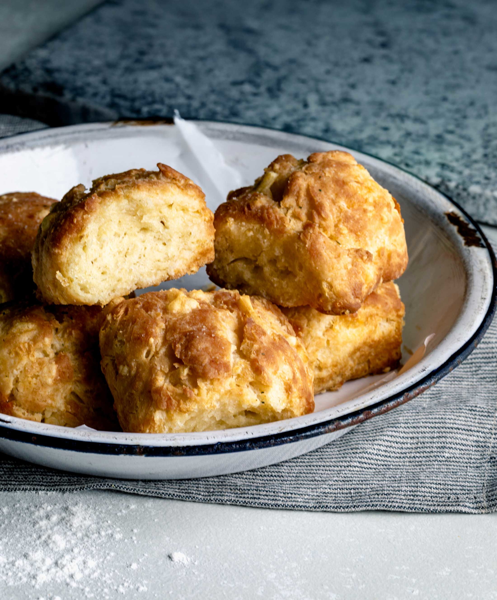Air Fryer Cheddar Biscuits with Garlic Butter
