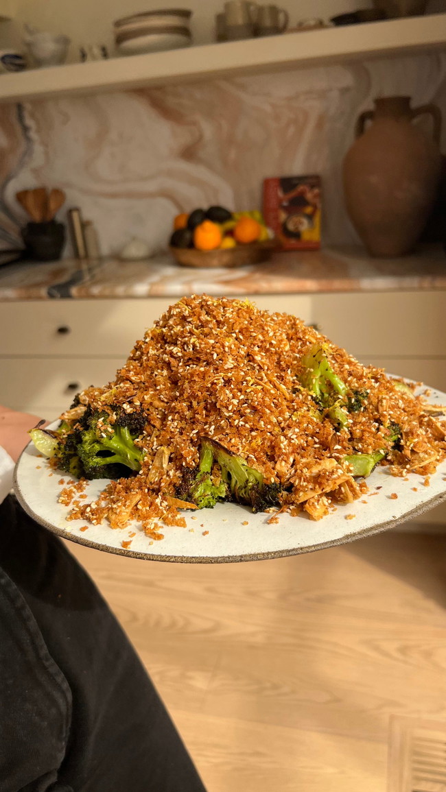 Image of Roasted Broccoli with Garlic Sesame Breadcrumbs