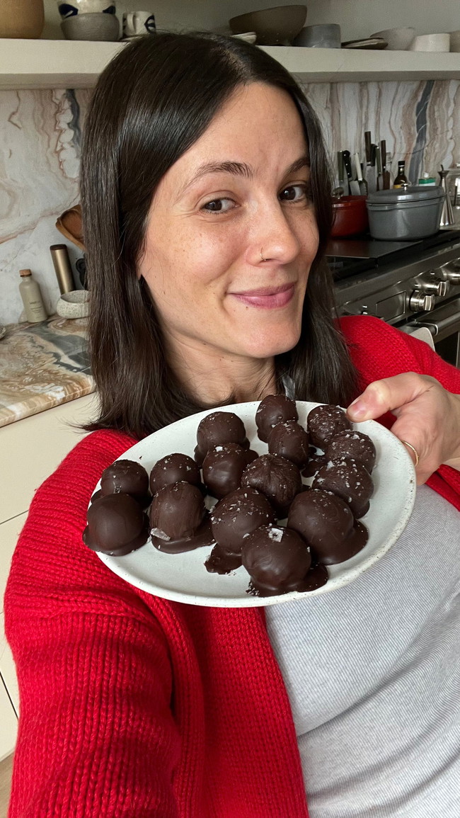 Image of Tahini Hazelnut Chocolate Truffles