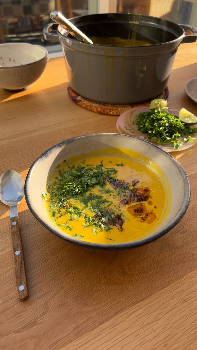 Image of Roasted Honeynut Squash & Coconut Soup with Spiced Oil Topping