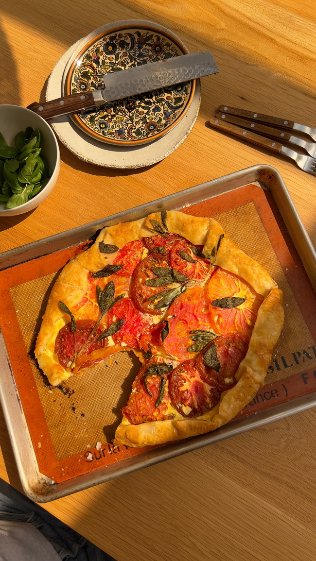 Image of Cheesy Tomato Galette with Crispy Sage