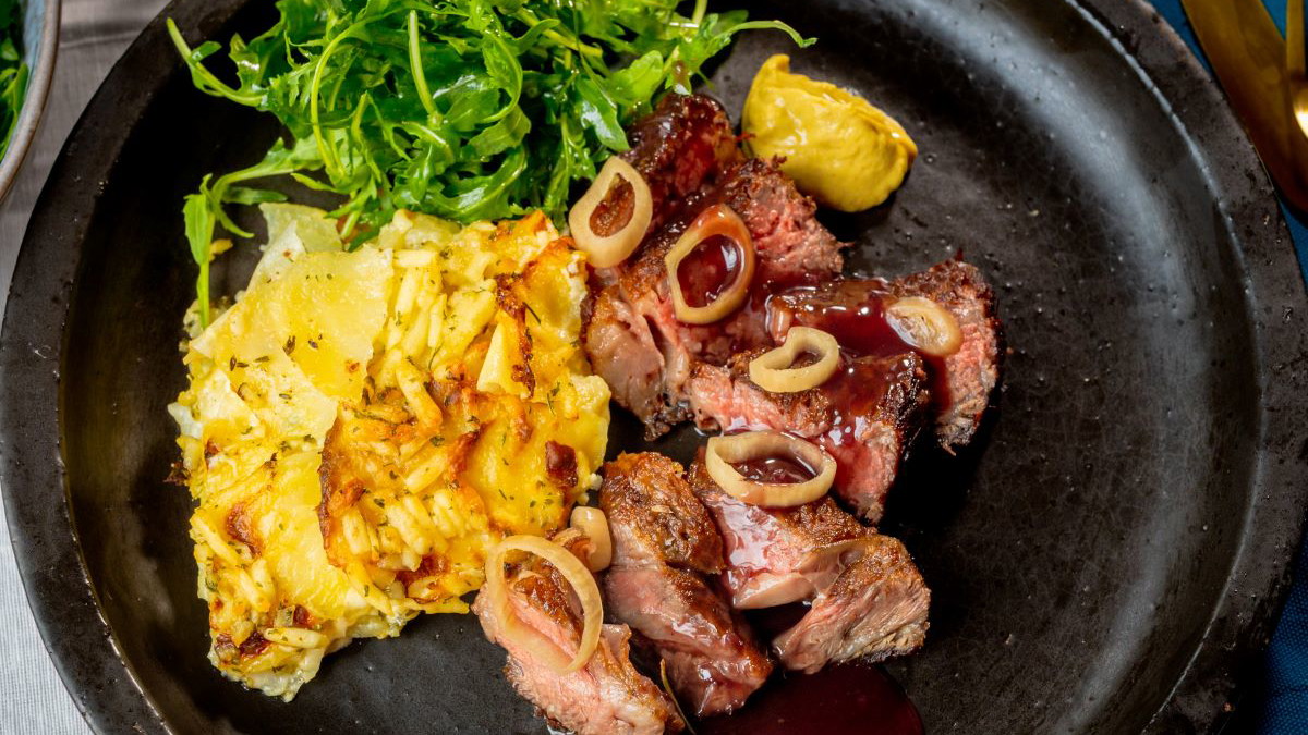 Image of Wagyu Sirloin Steak with Red Wine Jus