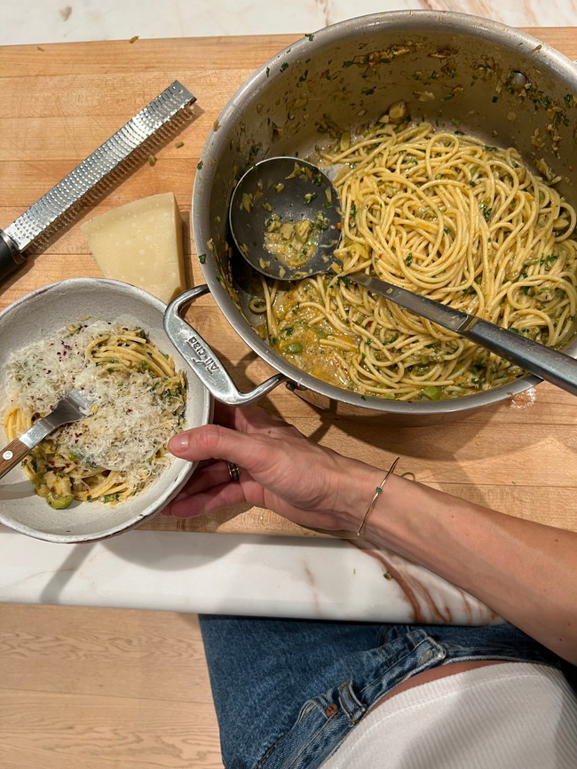 Image of Green Olive and Artichoke Pasta with Parsley and Lemon