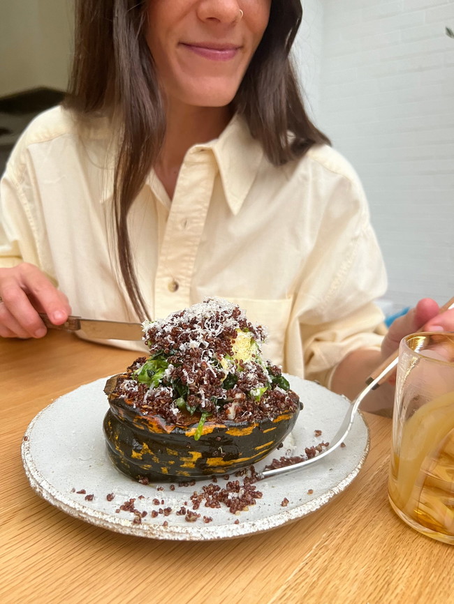 Image of Maple Fennel Acorn Squash with Lemon, Parm, Kale & Quinoa