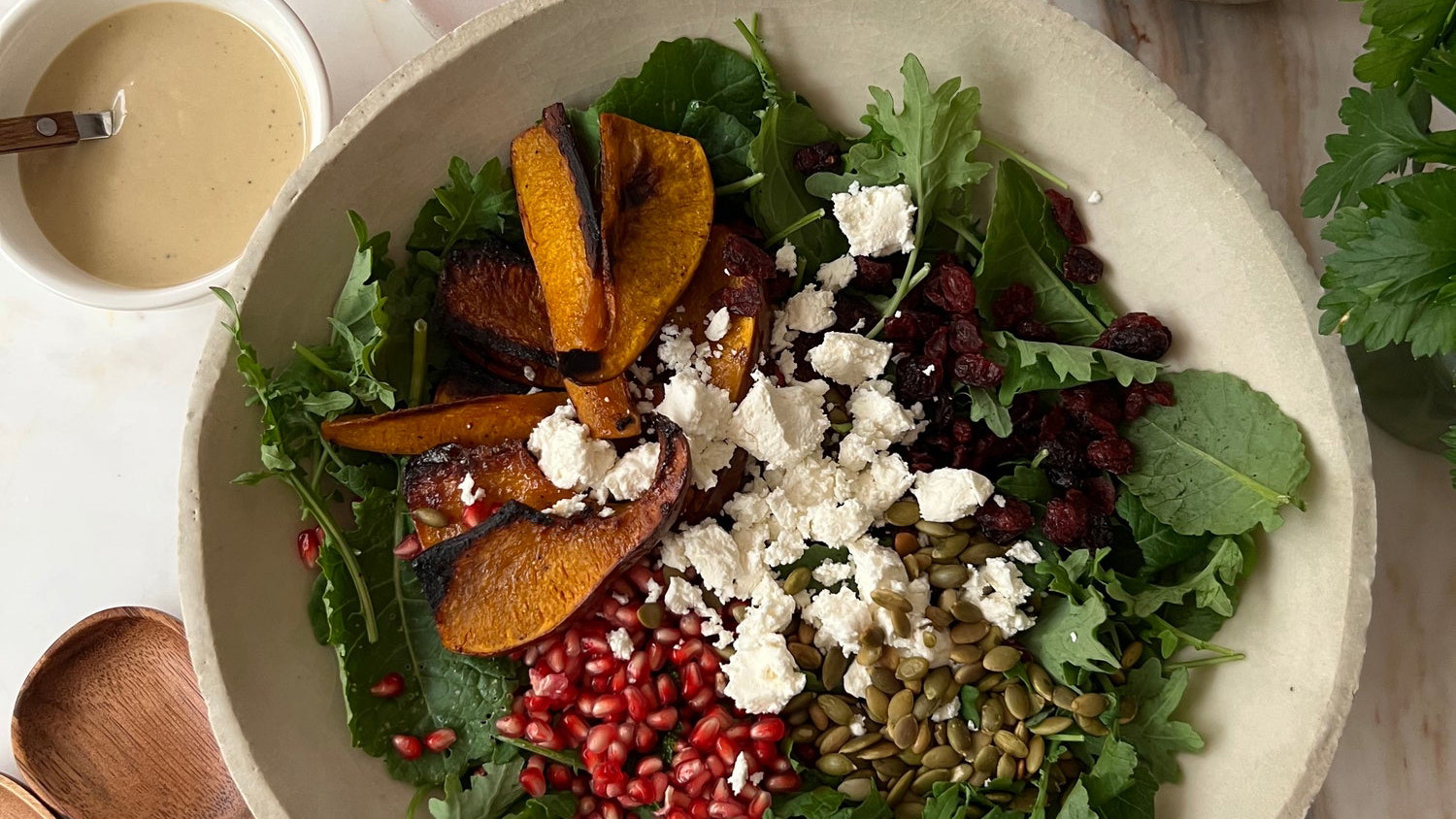 fall salad dressing tahini Massaged Kale Salad With Maple Tahini Dressing