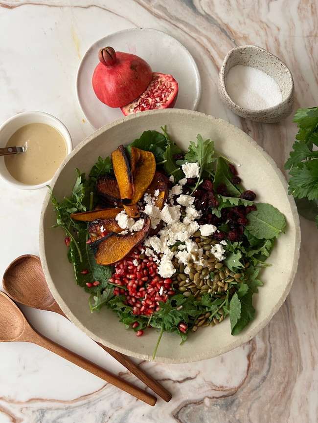Image of Fall Harvest Salad with Maple Tahini Vinaigrette