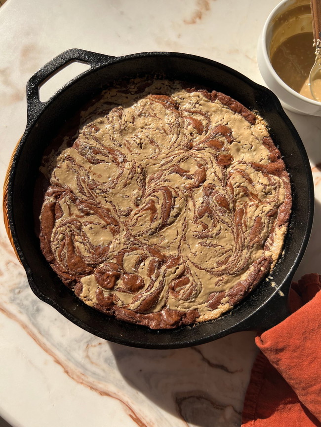 Image of Tahini Swirl Skillet Brownie