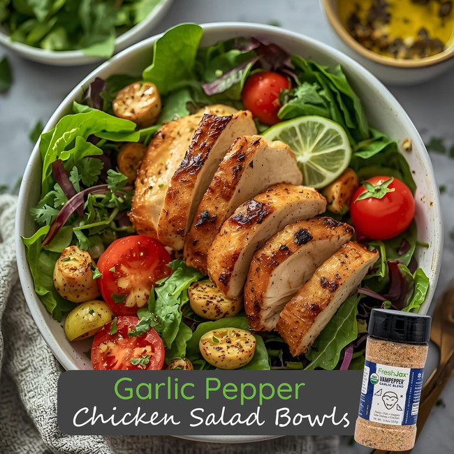 Image of Garlic Pepper Chicken Salad Bowls
