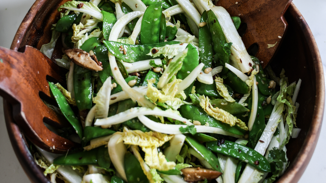 Image of Asian-Inspired Napa Cabbage, Snow Pea & Shiitake Salad