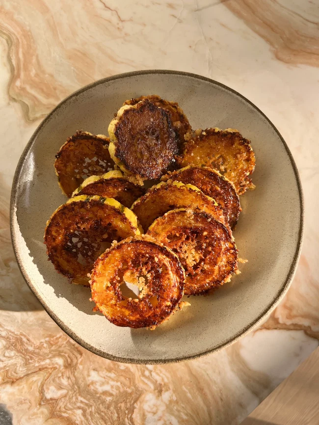 Image of Crispy Parm Delicata Squash with Fennel & Coriander Seed