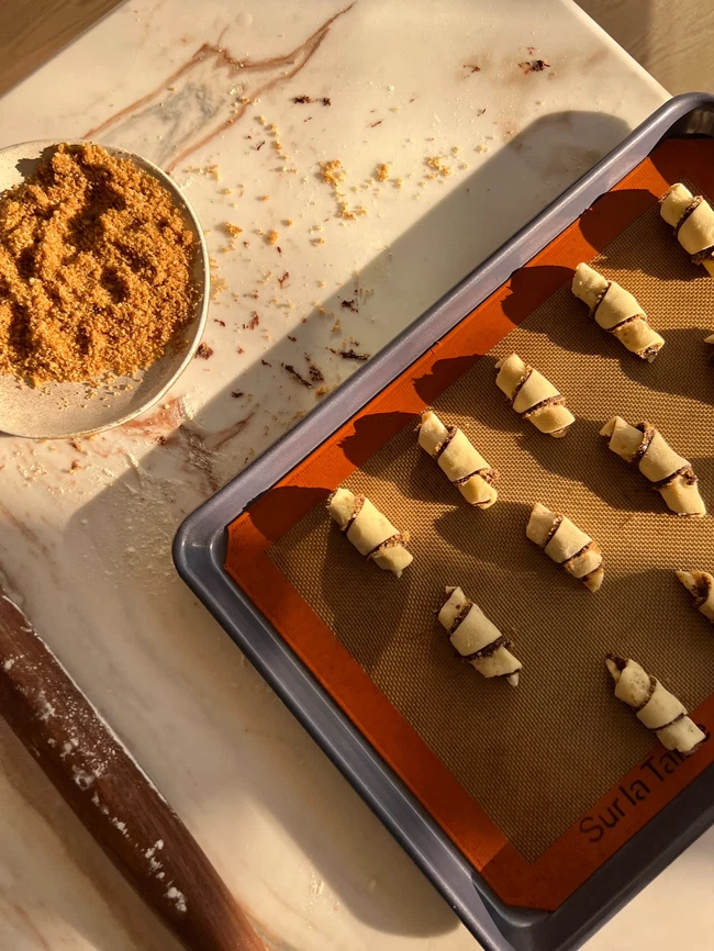 Image of Chocolate walnut and brown sugar rugelach