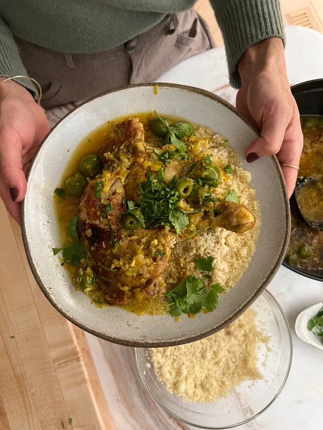 Image of Preserved Lemon and Olive Chicken Tagine