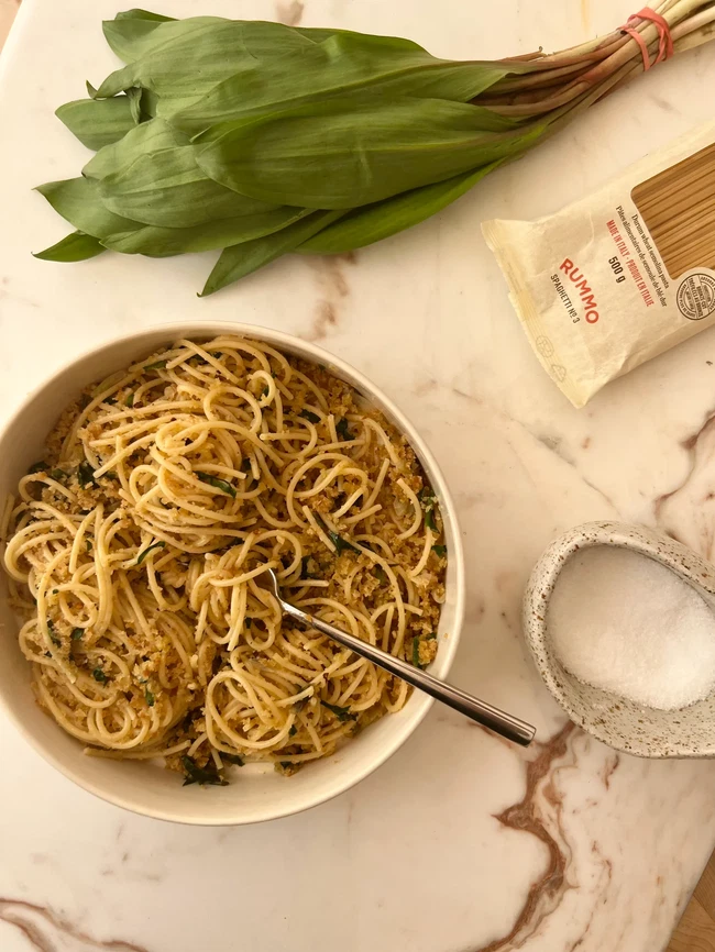 Image of Ramp and Garlicky Breadcrumb Pasta