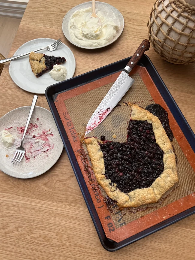 Image of Honey Blueberry Crostata with Whipped Cream