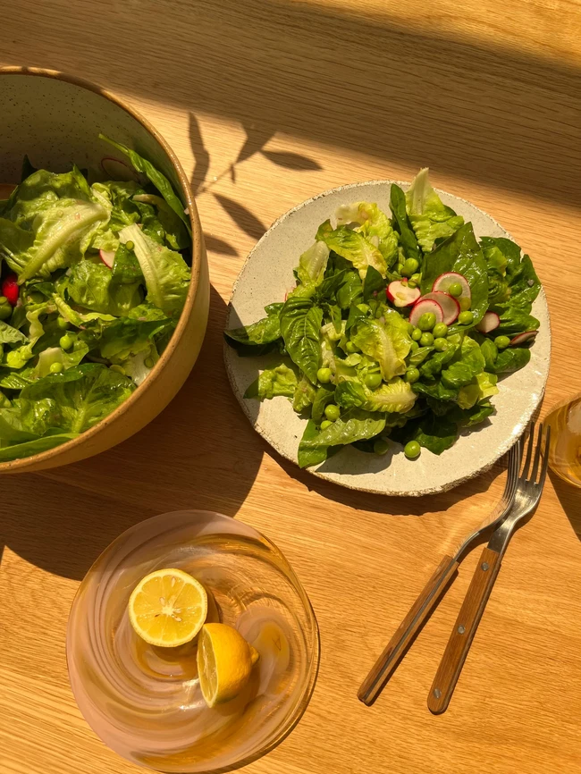Image of Basil Pea Salad with a Shallot Vinaigrette