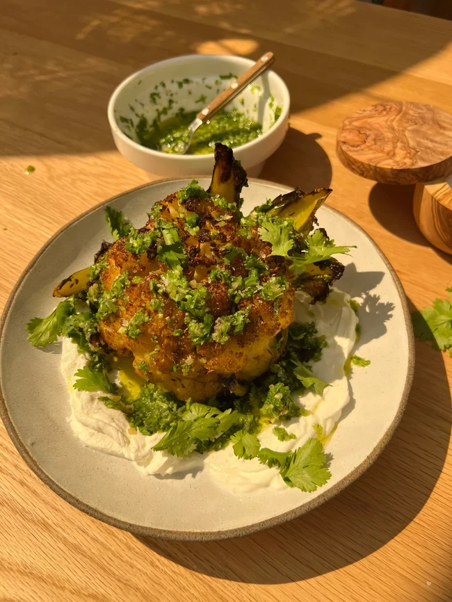Image of Hawaij Roasted Cauliflower with Chili Gremolata
