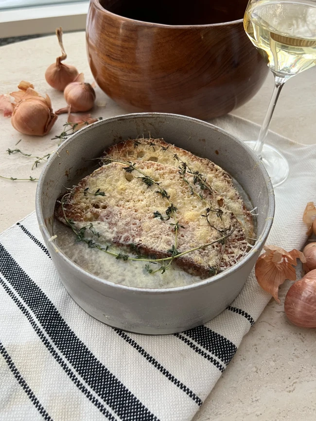 Image of Mushroom soup with gruyere toast