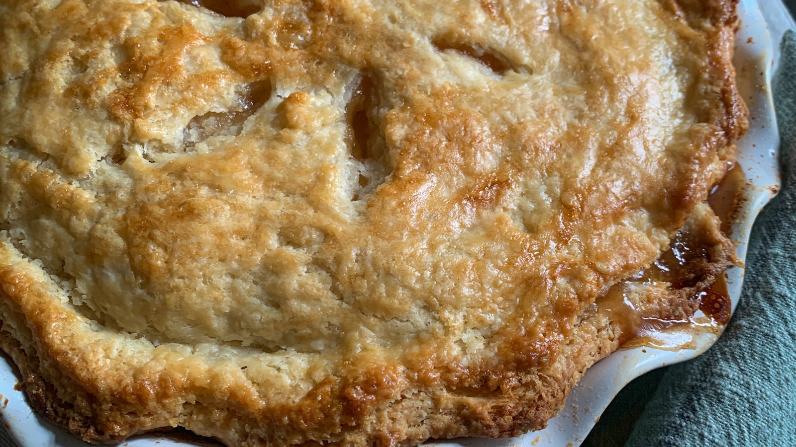 Homemade apple pie with a golden brown crust