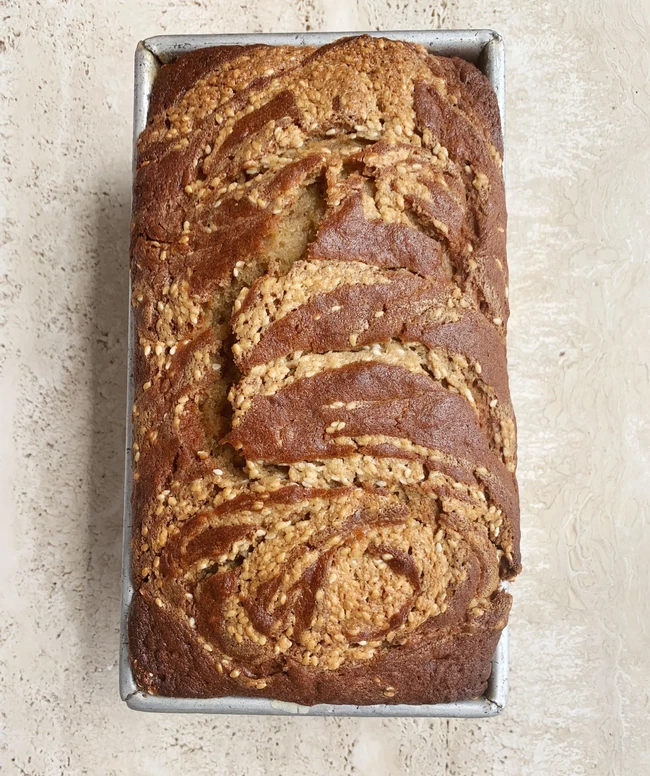 Image of Maple Tahini Swirl Banana Bread
