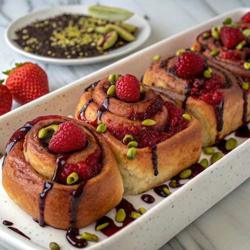 Berry Balsamic Chelsea Buns