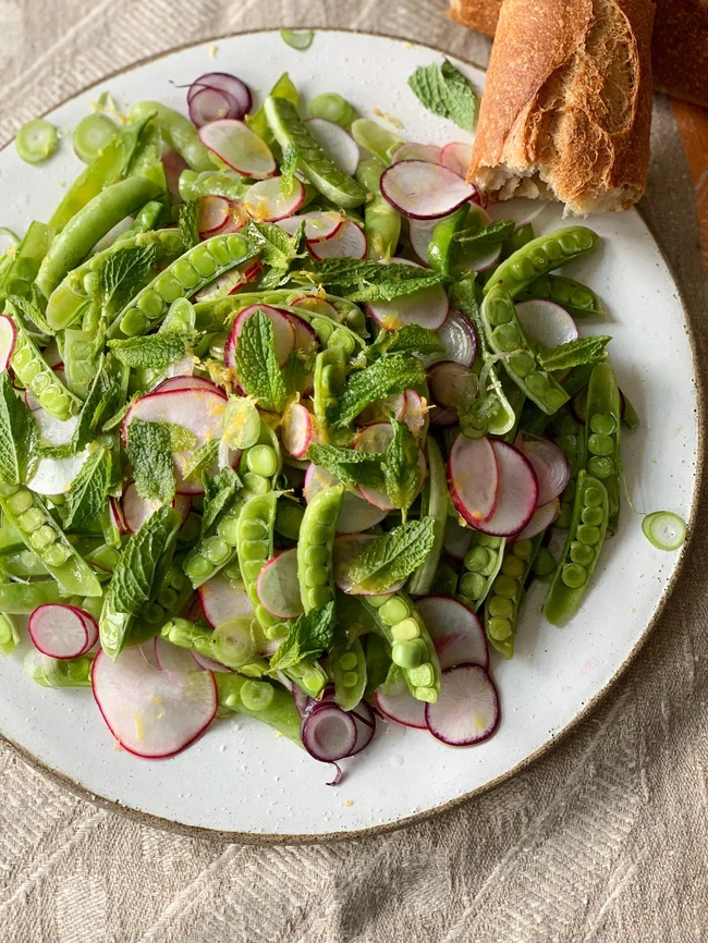 Image of Spring Frittata and Fresh Sugar Snap Pea Salad
