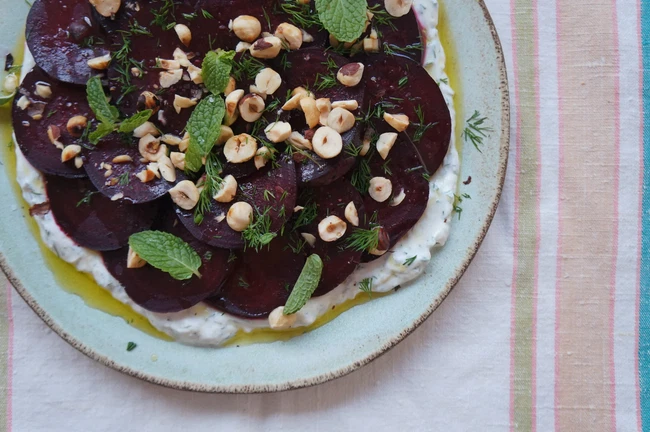 Image of Roasted Beets With Tzaziki, Hazelnuts, Mint & Dill
