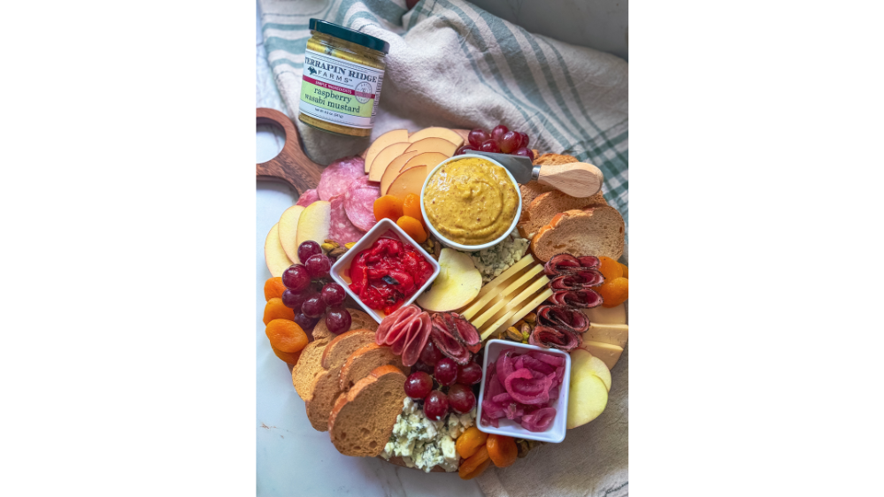 Image of Sweet - Spicy Charcuterie Board with Raspberry Wasabi Mustard