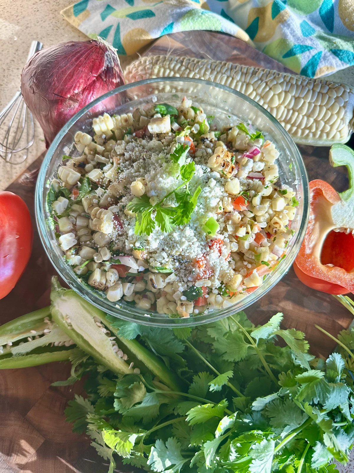 Fresh Corn Salad with Goat Cheese