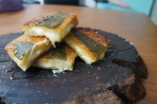 Image of Sage, honey, cheese curd grilled cheese