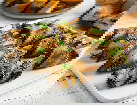 Image of Grilled Eggplant “Banh Mi-Like” Roll Ups