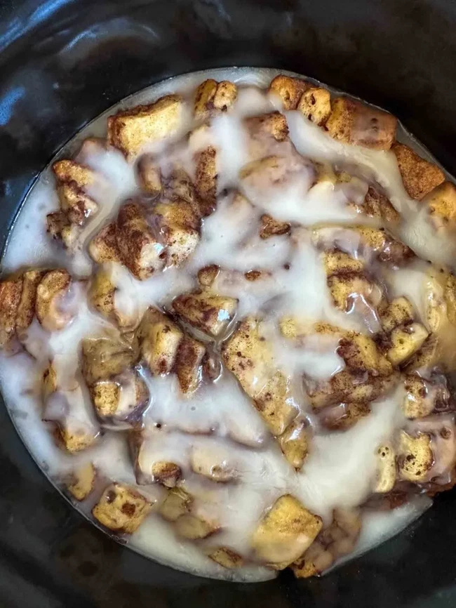 Image of Cinnamon Roll Casserole in the CROCK POT